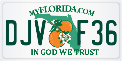 FL license plate DJVF36