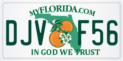 FL license plate DJVF56