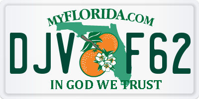 FL license plate DJVF62