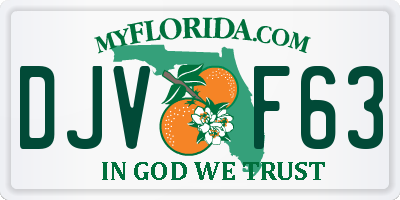 FL license plate DJVF63