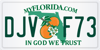 FL license plate DJVF73