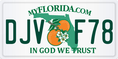 FL license plate DJVF78