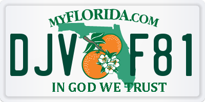 FL license plate DJVF81
