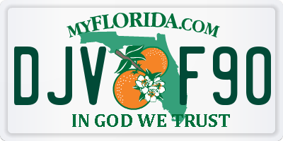 FL license plate DJVF90