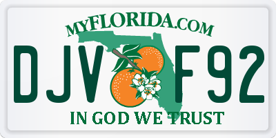 FL license plate DJVF92