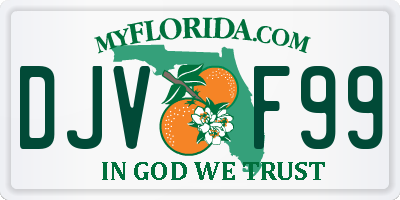 FL license plate DJVF99