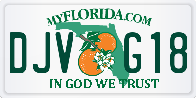 FL license plate DJVG18