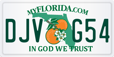 FL license plate DJVG54
