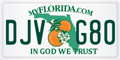 FL license plate DJVG80