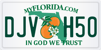 FL license plate DJVH50