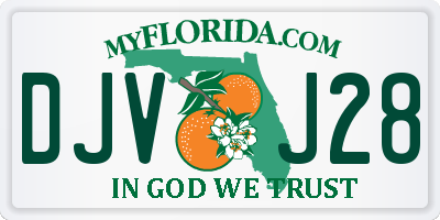 FL license plate DJVJ28