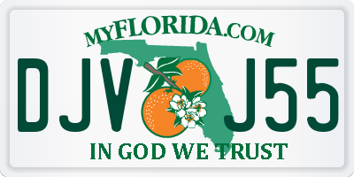 FL license plate DJVJ55