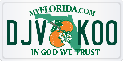 FL license plate DJVK00