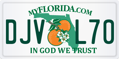 FL license plate DJVL70