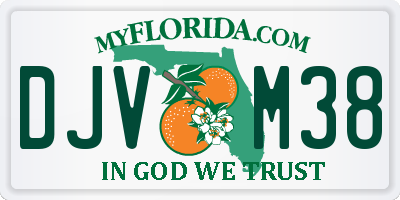 FL license plate DJVM38
