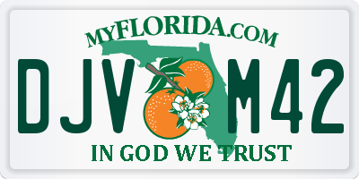 FL license plate DJVM42