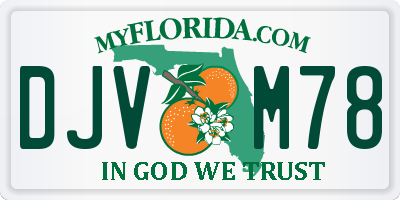 FL license plate DJVM78