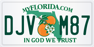 FL license plate DJVM87