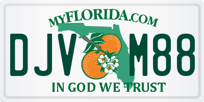 FL license plate DJVM88