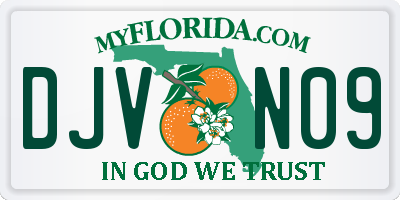 FL license plate DJVN09