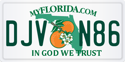 FL license plate DJVN86
