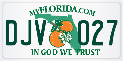 FL license plate DJVO27