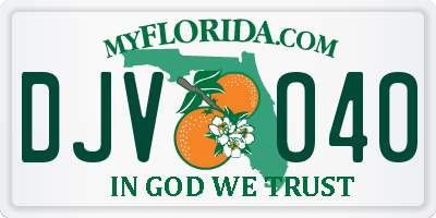 FL license plate DJVO40
