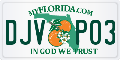 FL license plate DJVP03