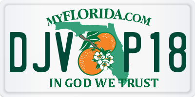FL license plate DJVP18