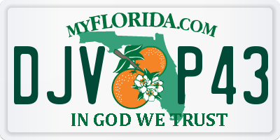 FL license plate DJVP43