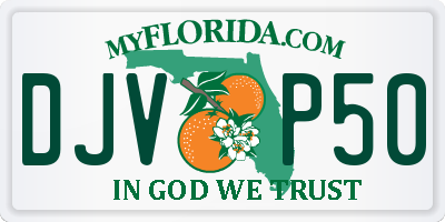 FL license plate DJVP50