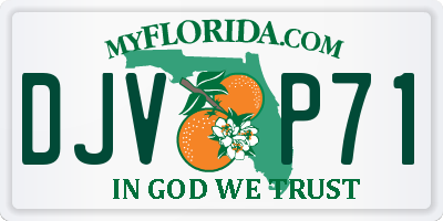 FL license plate DJVP71