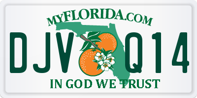 FL license plate DJVQ14