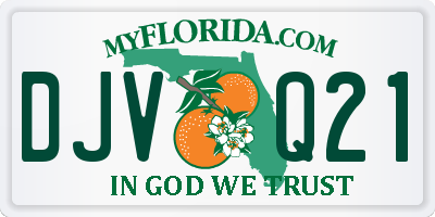 FL license plate DJVQ21