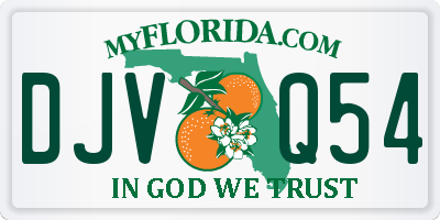 FL license plate DJVQ54