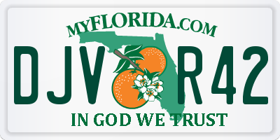 FL license plate DJVR42