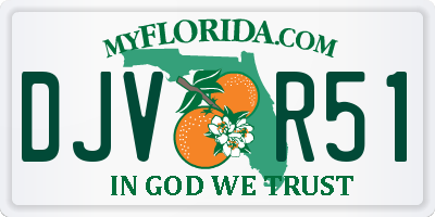 FL license plate DJVR51