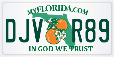 FL license plate DJVR89