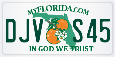 FL license plate DJVS45