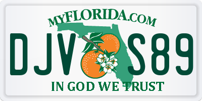 FL license plate DJVS89
