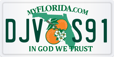 FL license plate DJVS91