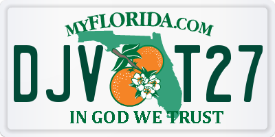 FL license plate DJVT27