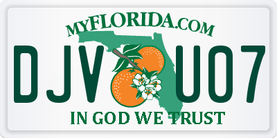 FL license plate DJVU07