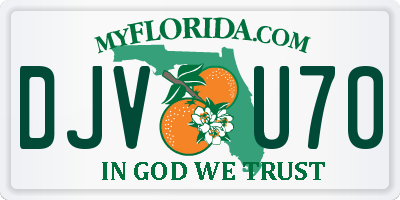 FL license plate DJVU70