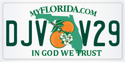 FL license plate DJVV29