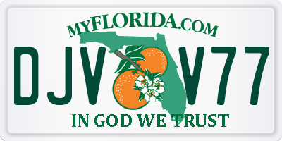FL license plate DJVV77