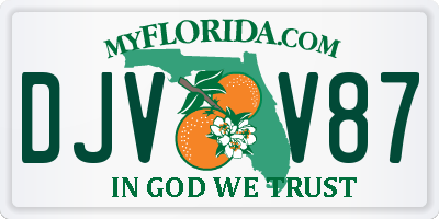 FL license plate DJVV87