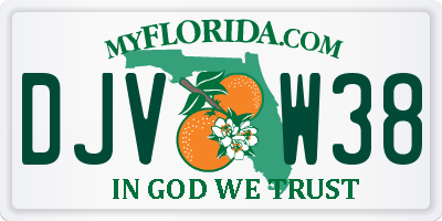 FL license plate DJVW38