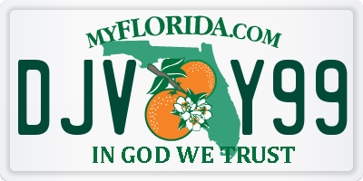FL license plate DJVY99