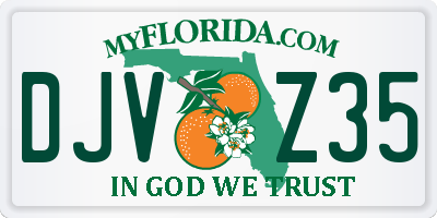 FL license plate DJVZ35